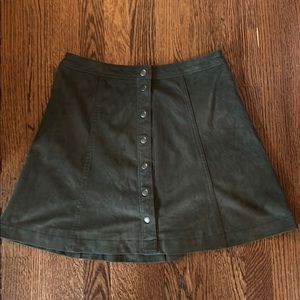 Abercrombie & Fitch Green Suede Skirt